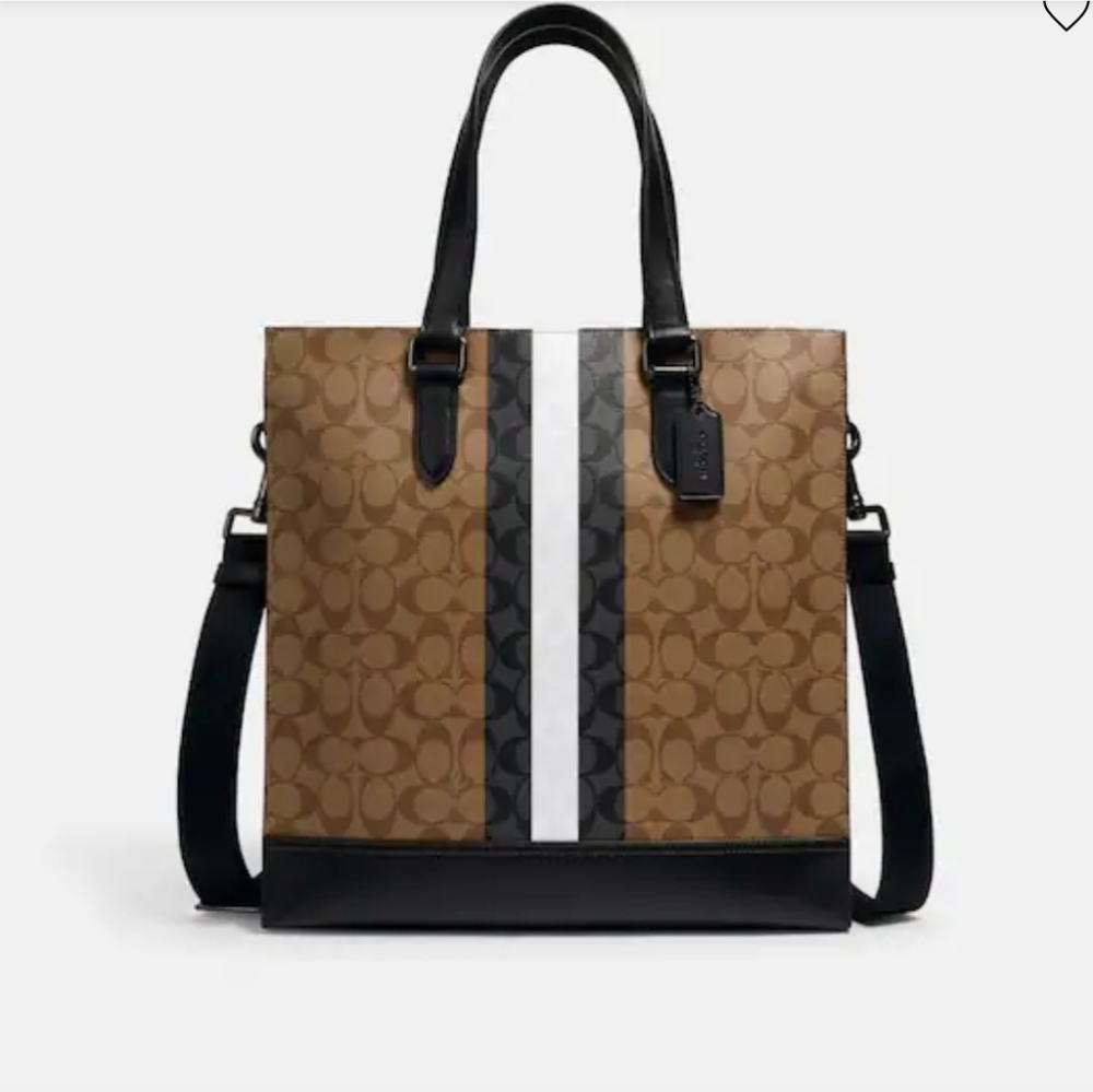 Graham Structured Tote In Signature Canvas With Varsity Stripe